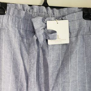 Sky blue pinstripe linen shorts XL